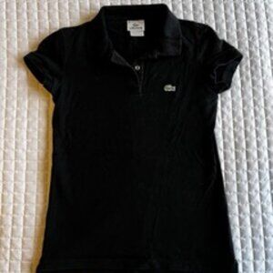 Women's Lacoste Polo in Black Vintage Size 36 Small